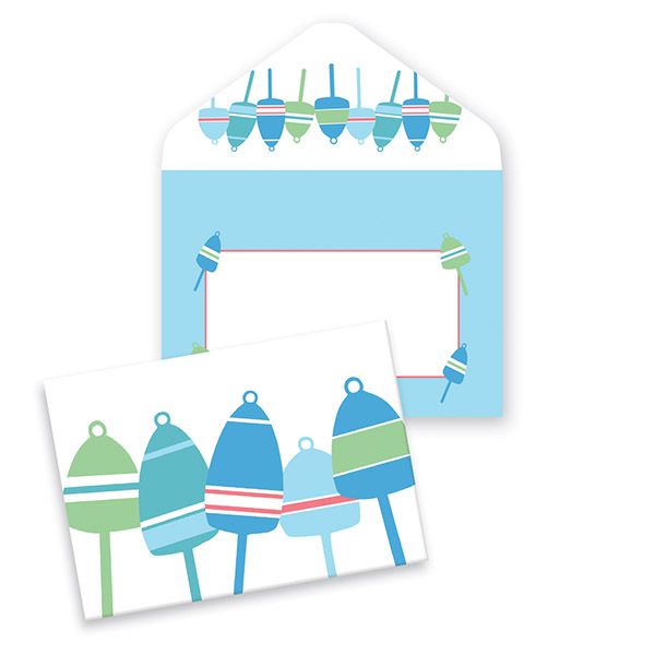 Note Cards - Boxed Blue Buoys