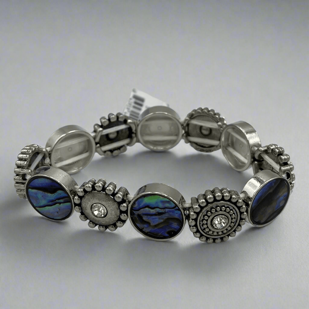 Bracelet - STB 024 - Stretch Round with Paua & Cry