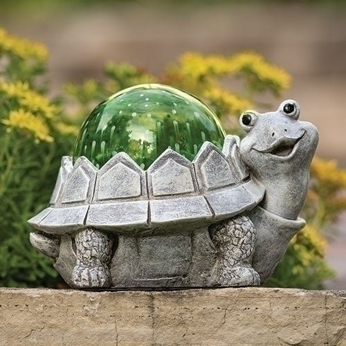 Garden Statue - Turtle with Green Solar Powered LED