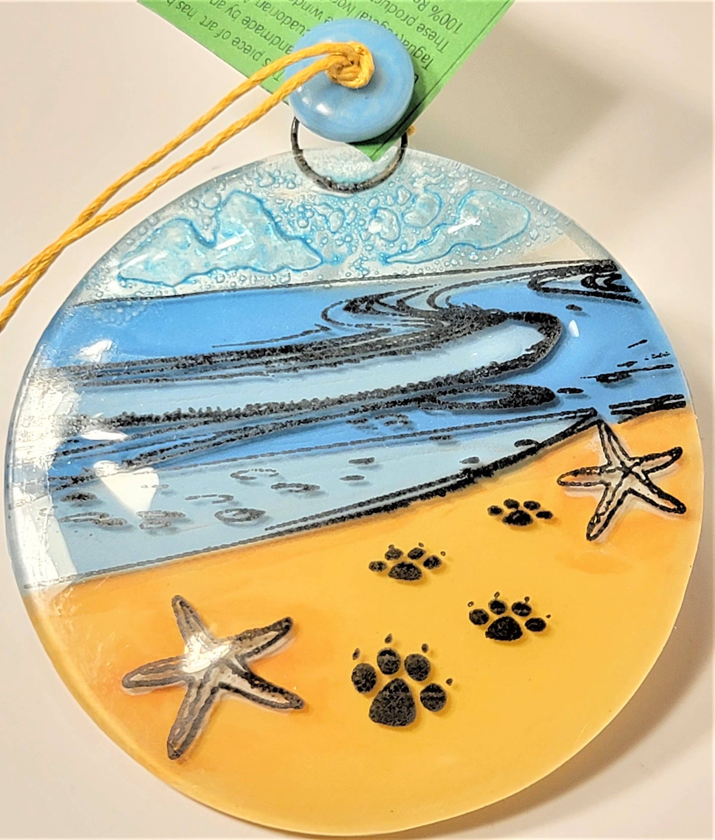 Ornament - Glass - Paws with Starfish