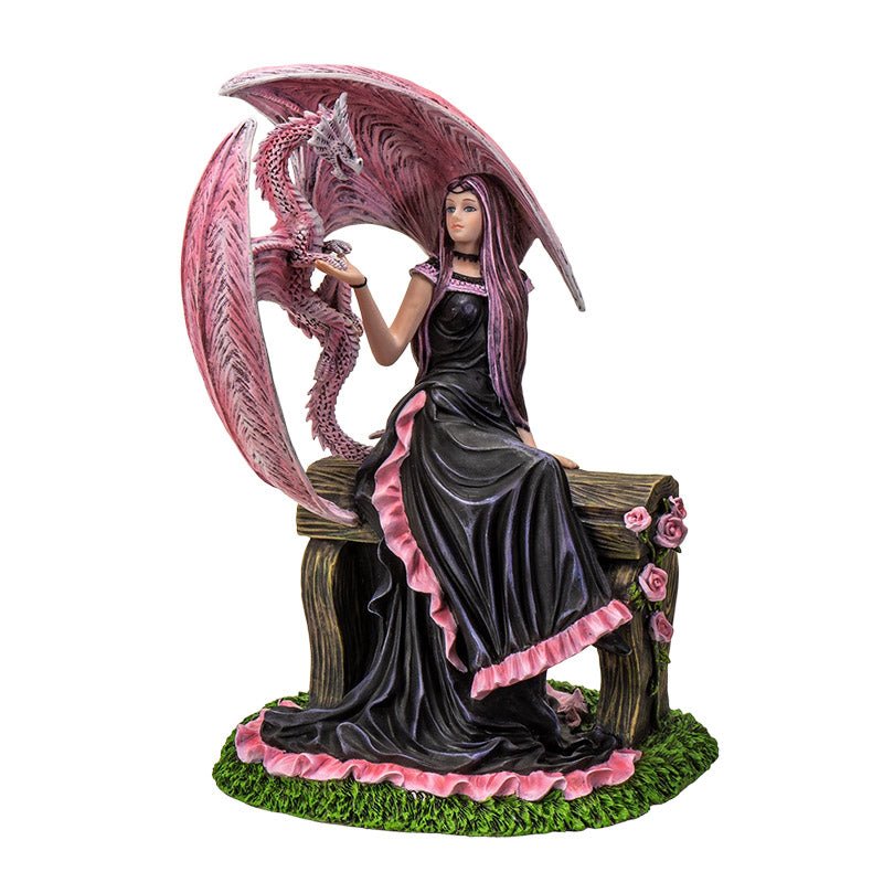Elegant Sorceress Figurine with Pink Dragon by Anne Stokes Elegant Sorceress Figurine with Pink Dragon by Anne Stokes