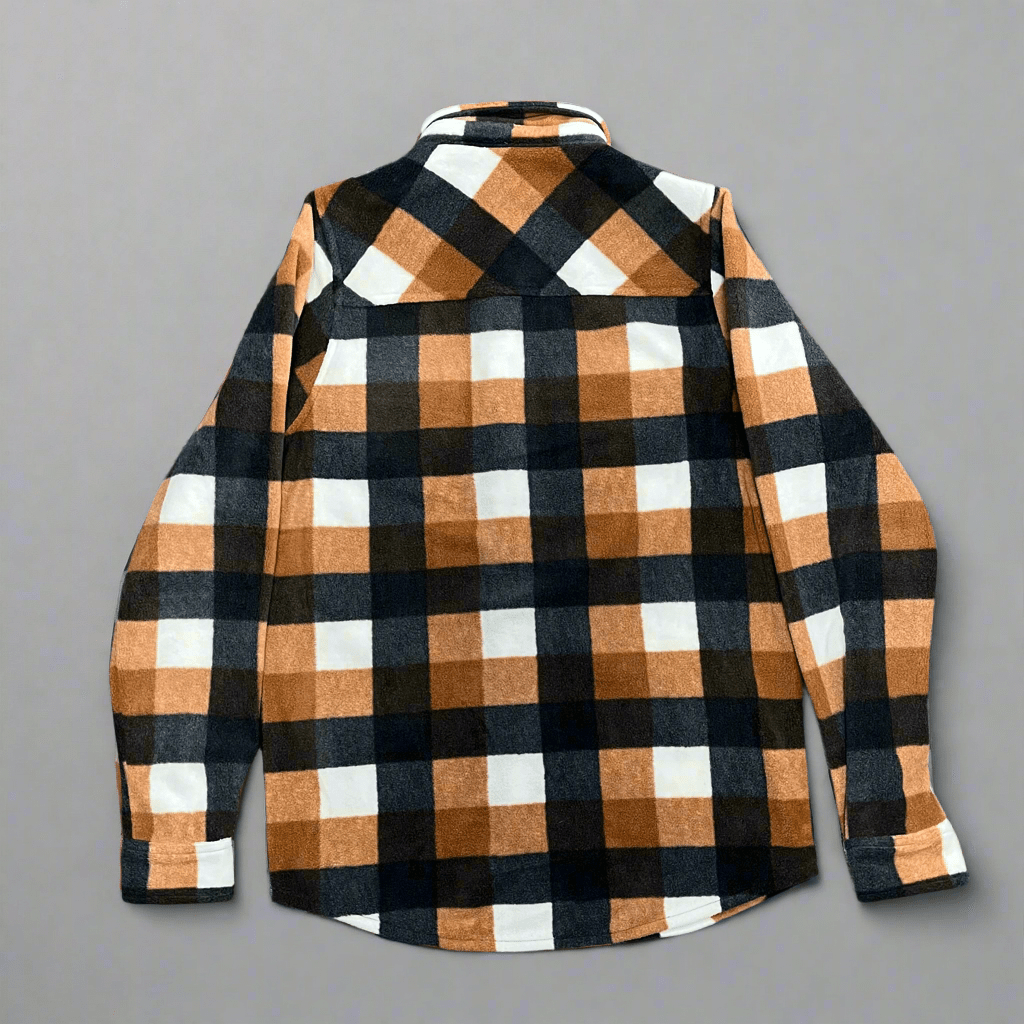 Flannel Shirt - Rust, Black, White
