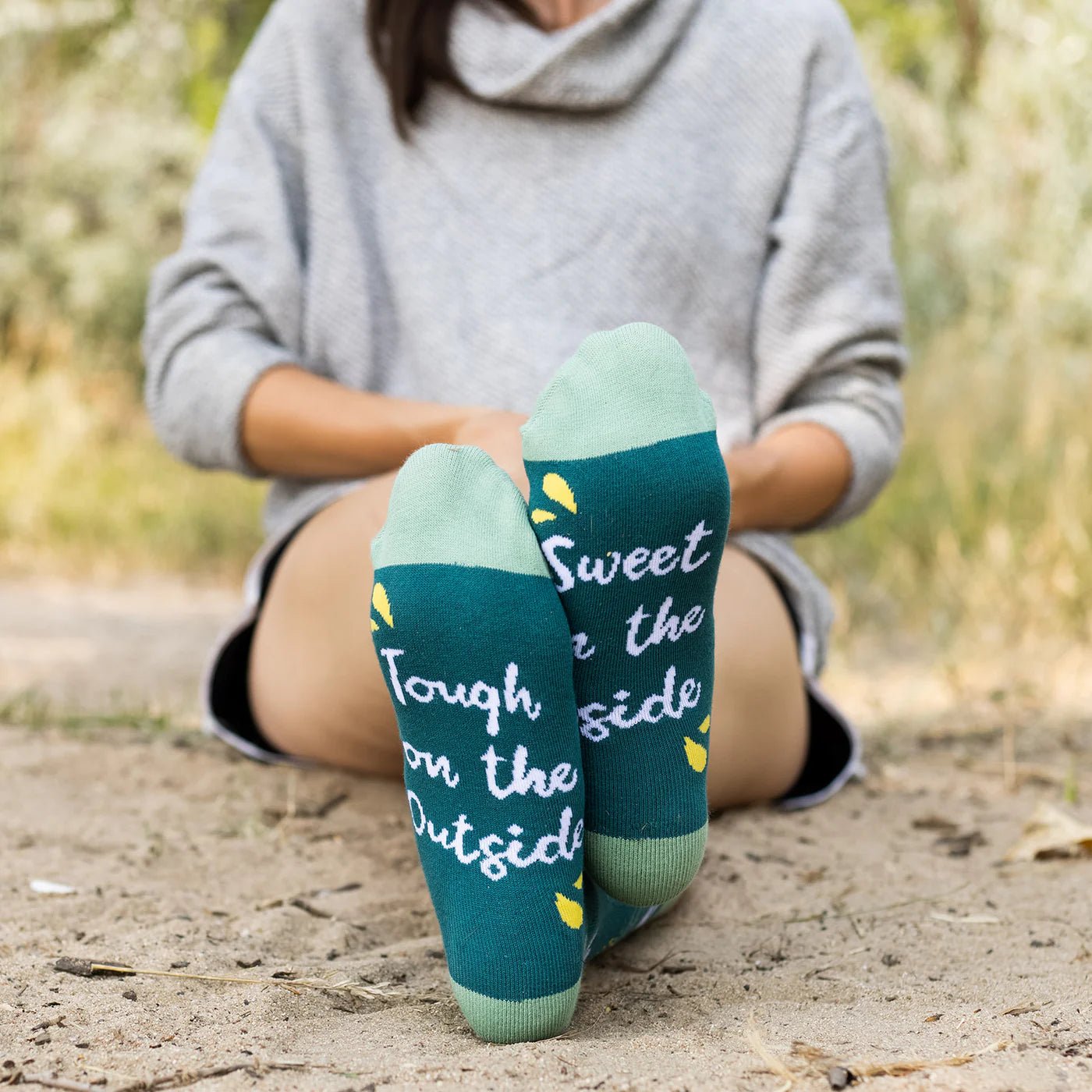 Socks - Crew Length 'Tough on the Outside, Sweet on the Inside' Pineapple Socks