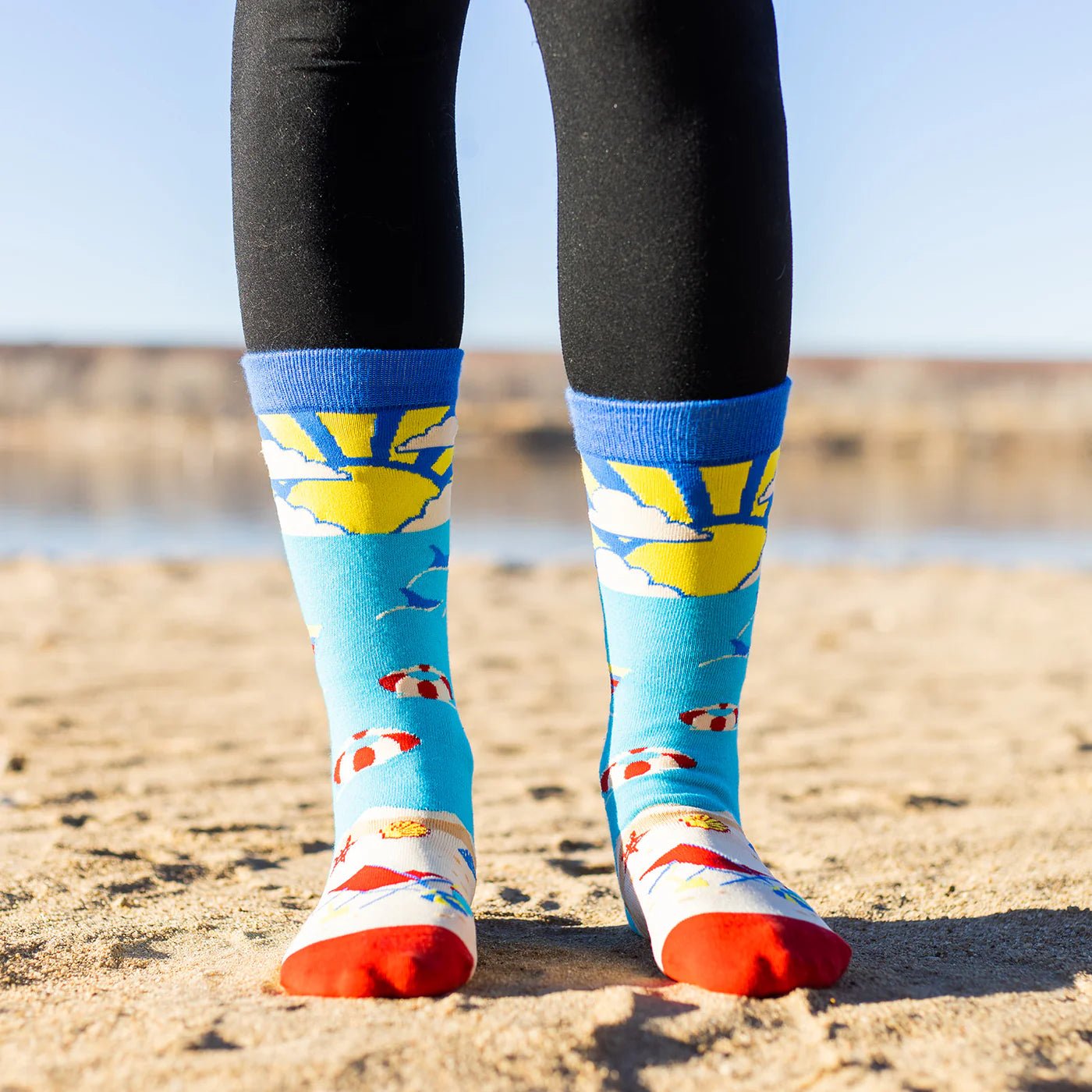 Socks - Crew Length 'I'd Rather Be At The Beach' Socks