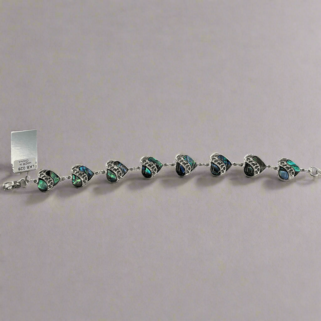 Bracelet - LKB 028 - Link Paua Heart