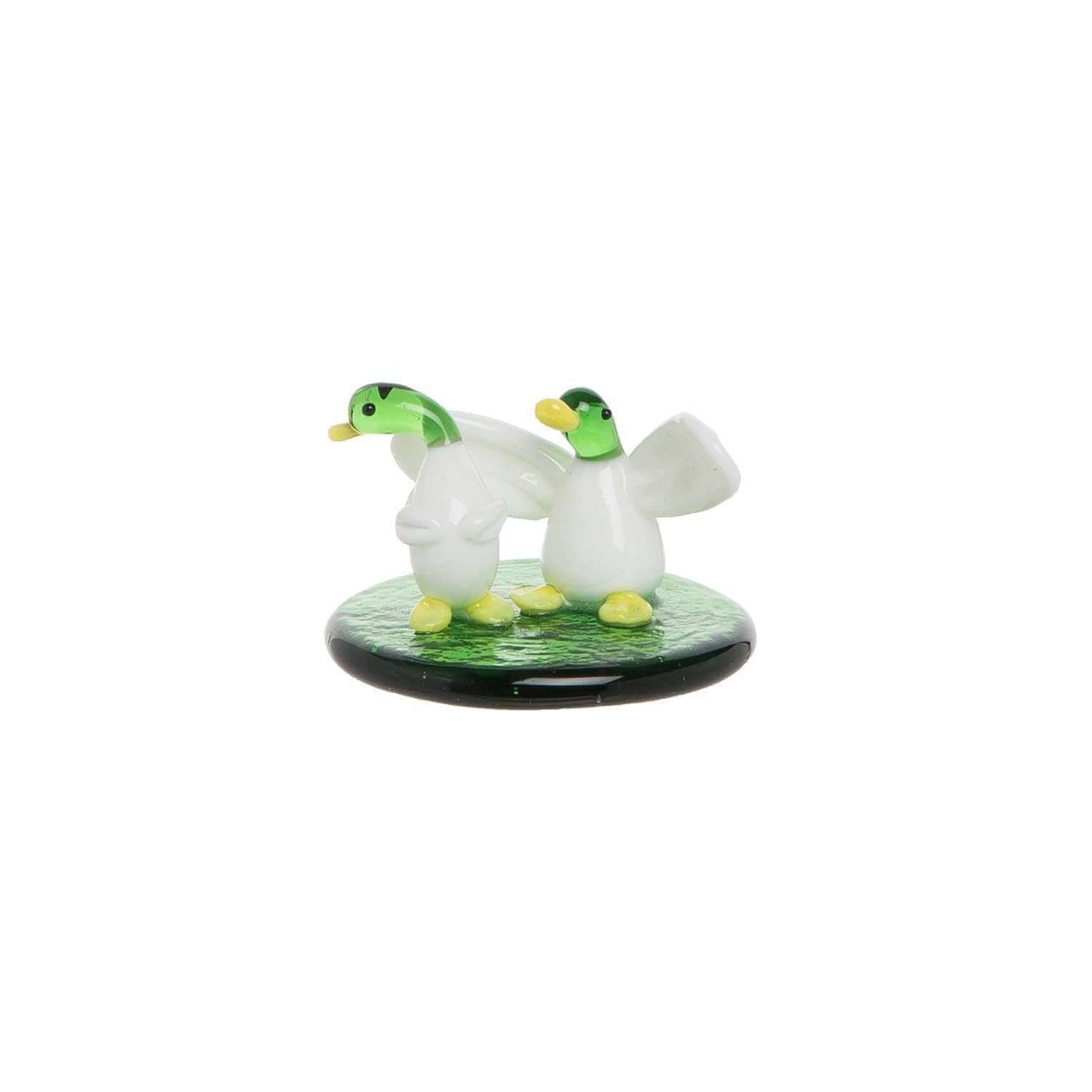 Clearance - Pair Of Ducks Mini Glass Art