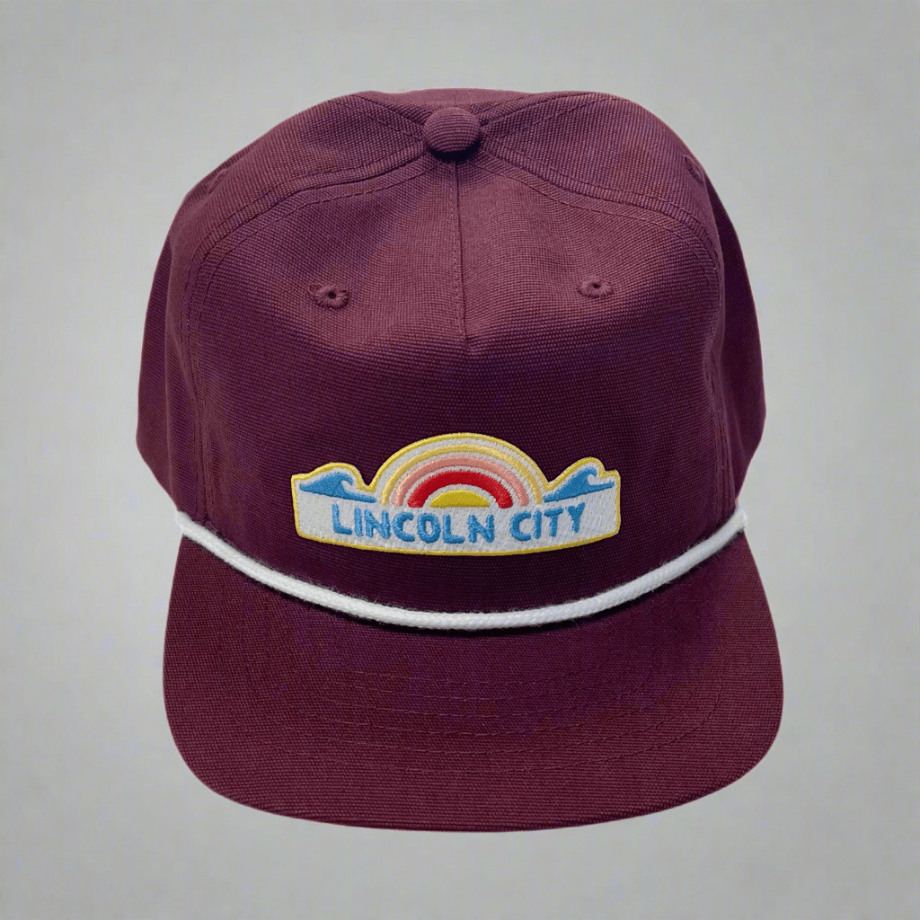 Hat - 5 Panel Canvas Burgundy