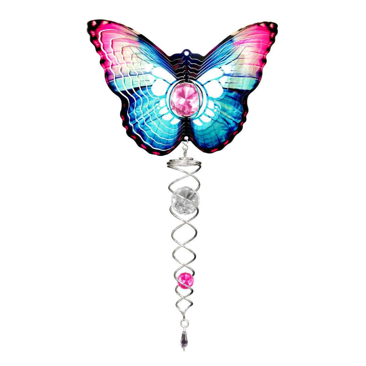 Wind Spinner - Mini Set Crystal Pink Butterfly