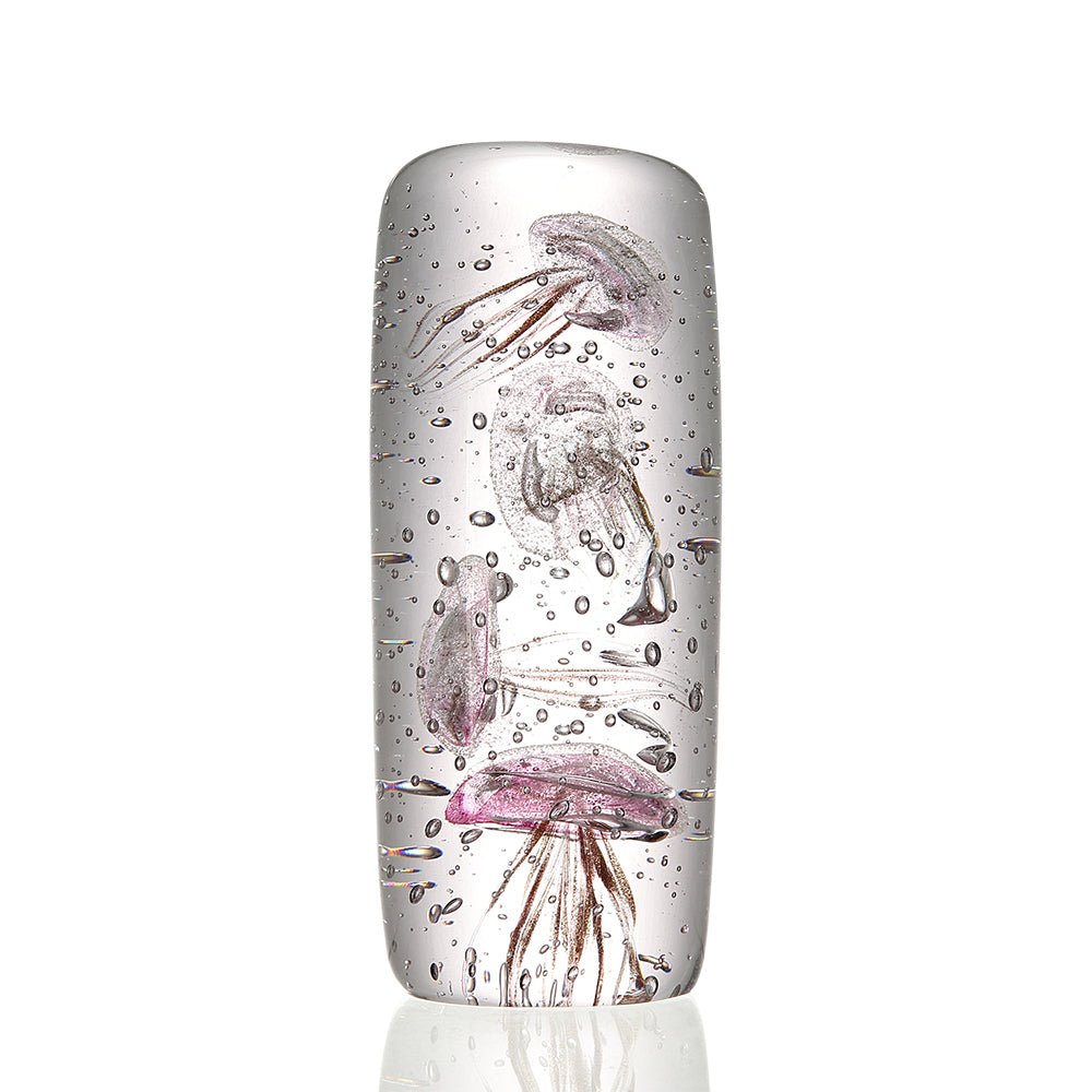 Glass Art - Small Pink Jellyfish Quarte - 58028