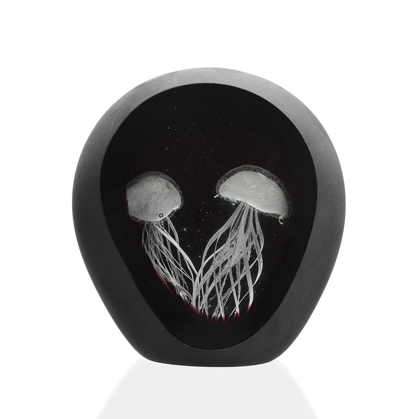 Jellyfish Pair in Frosted Charcoal Window Glass Art