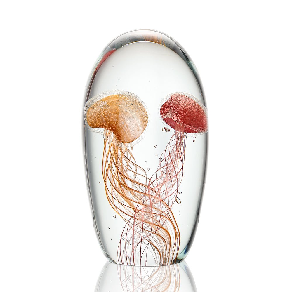 Glass Art - Red and Orange Jellyfish - 58075
