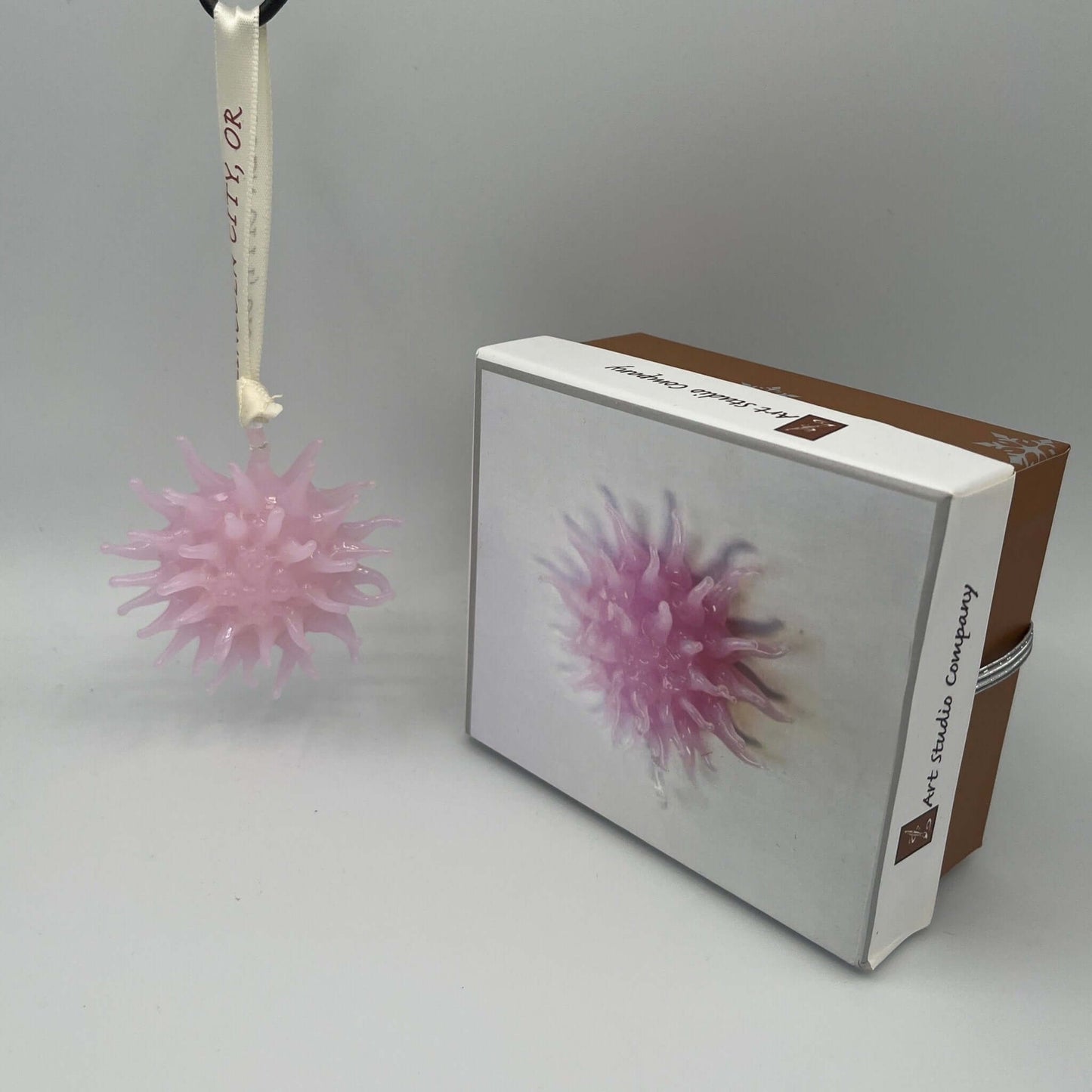 Ornament - Sea Anemone Pink Hand Blown Glass