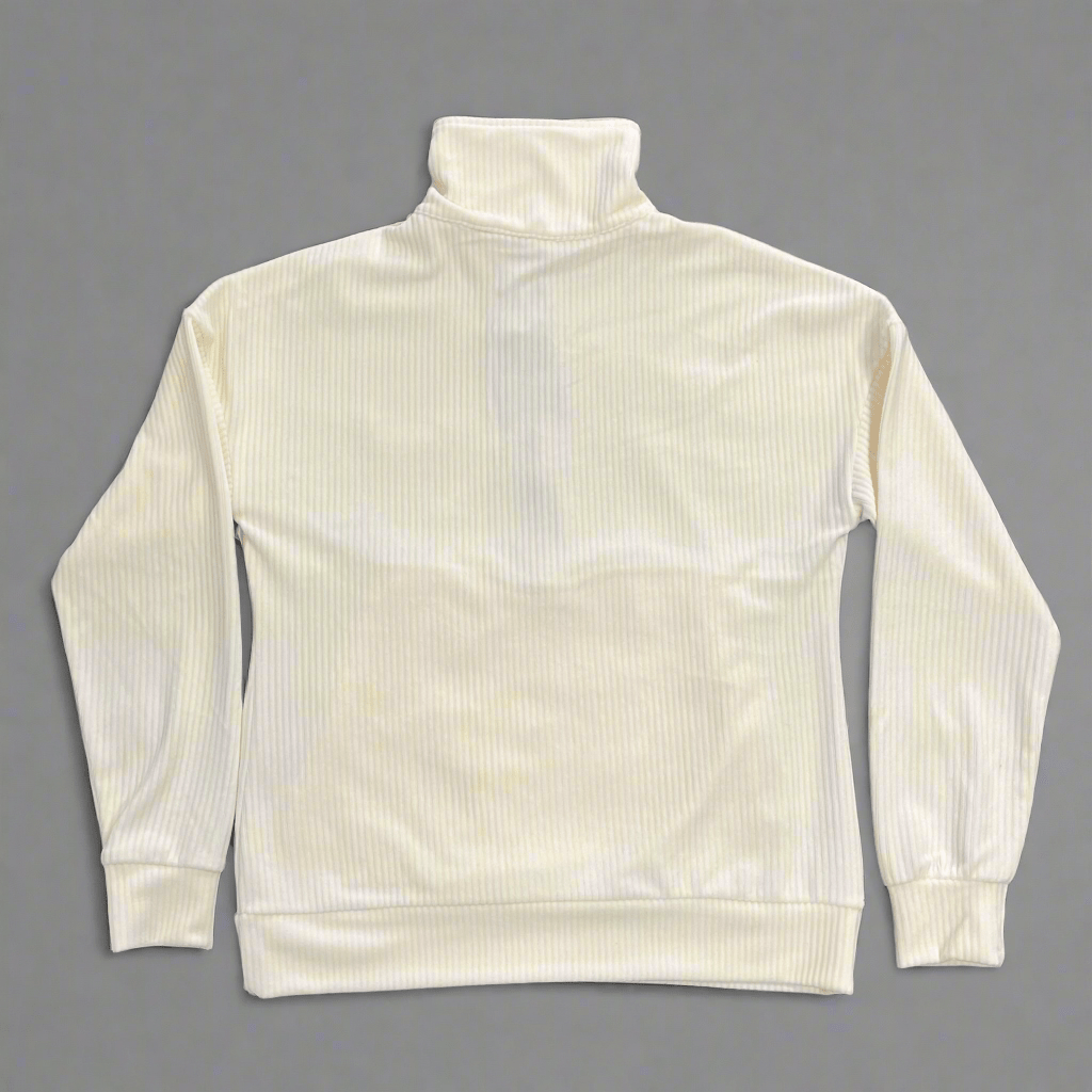 Velour 1/2 Zip Top - Cream