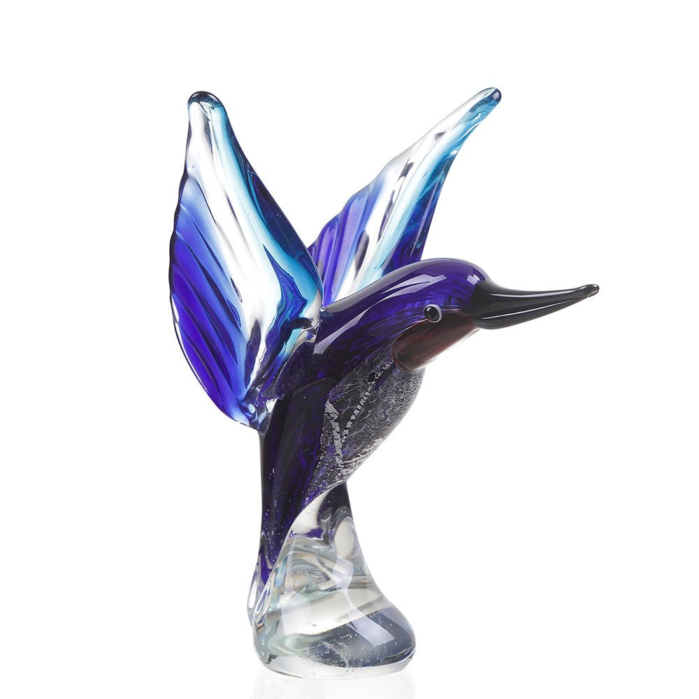 Glass Art - Blue and Red Hummingbird - 76197