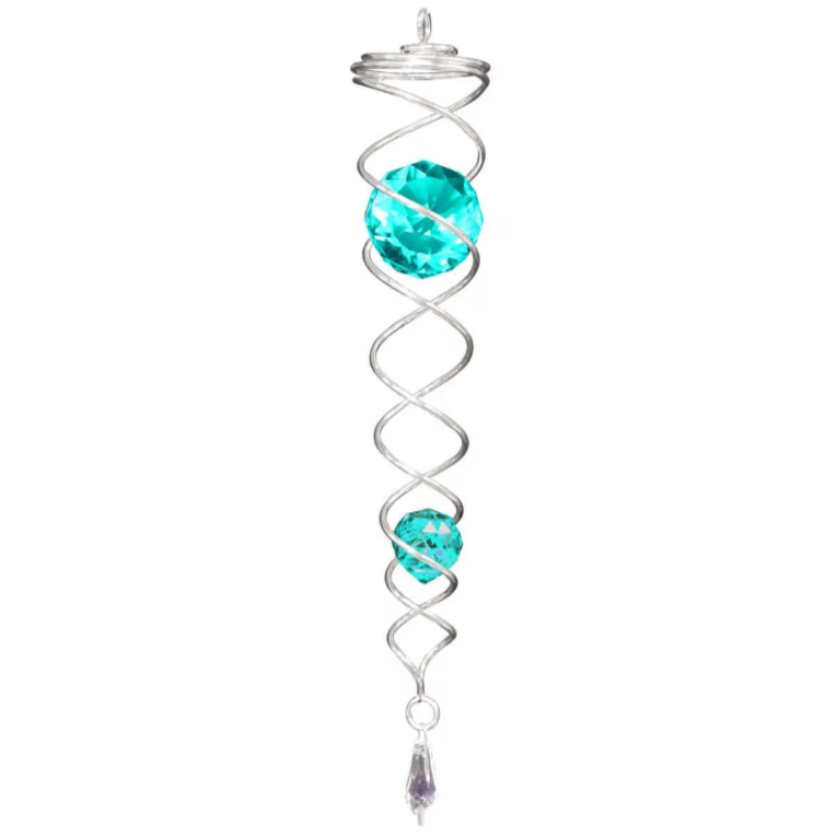 Wind Spinner - Silver Aqua Twister