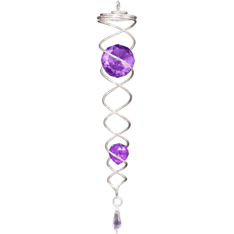 Wind Spinner - Silver Purple Twister