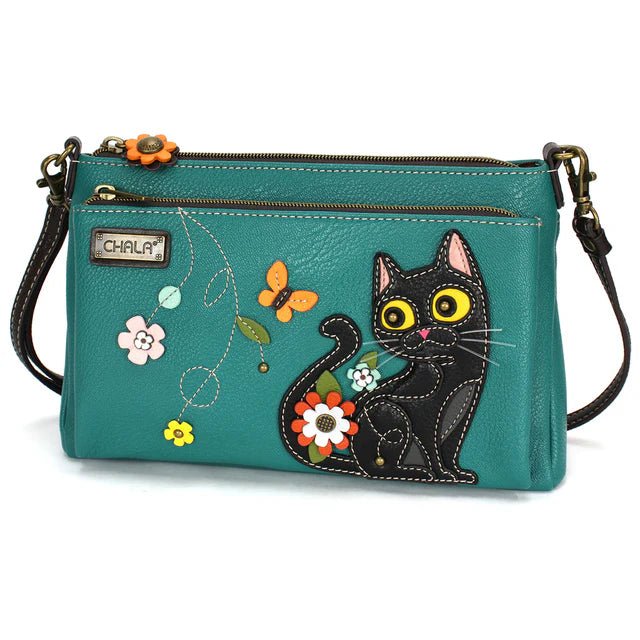 Deluxe Crossbody Turq. Black Cat