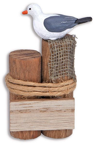 Magnet - Handcrafted Magnet - Seagull On Pilings
