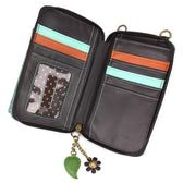 Wallet Crossbody Teal Highland Cow