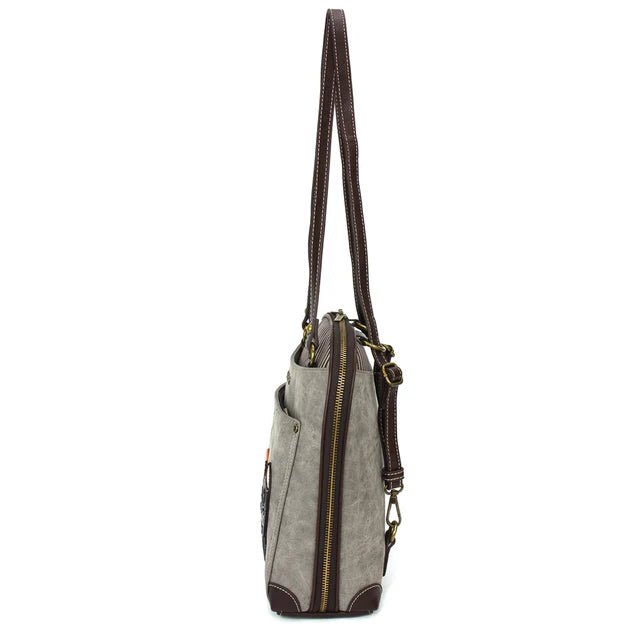 Convertible Backpack Purse - Grey Black Cat