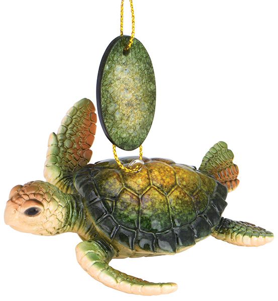 Ornament - Glossy Resin Ornament - Green Turtle