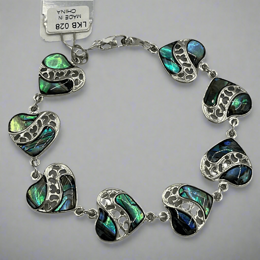 Bracelet - LKB 028 - Link Paua Heart