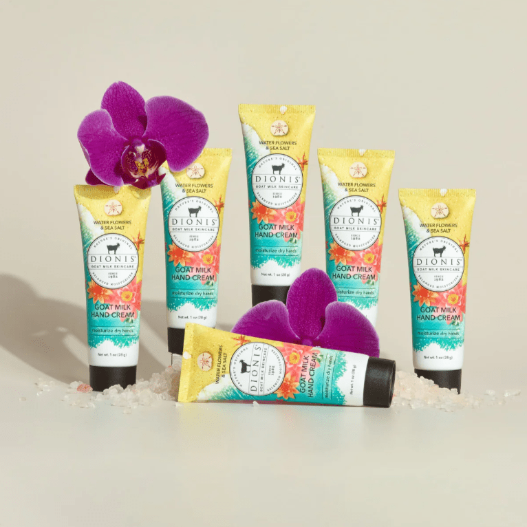Lotion - Dionis Water Flowers & Sea Salt Goat Milk Hand Cream, 1oz Bottle
