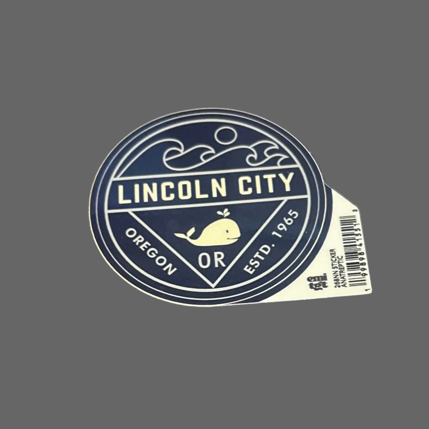 Sticker - Large whale Lincoln City, Oregon ESTD. 1965