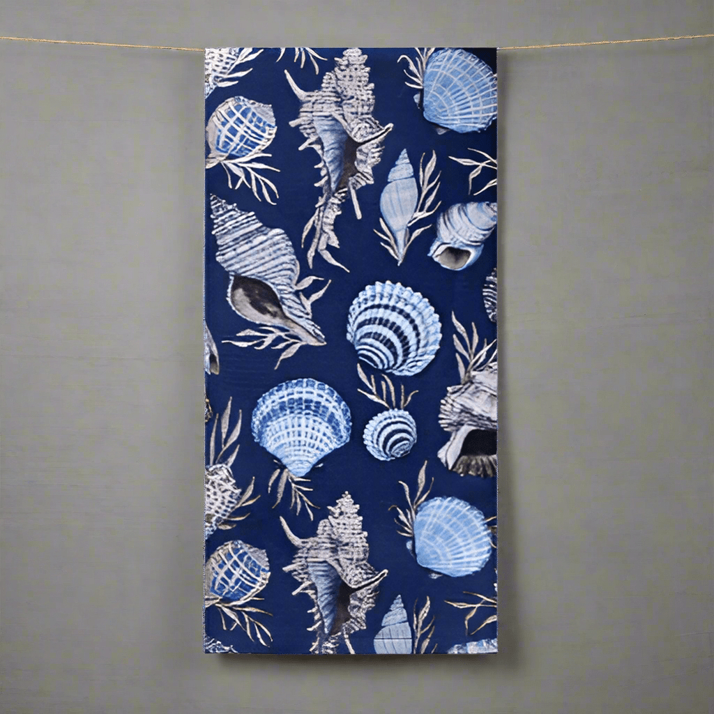 Towel - Dual Purpose Terry Blue Shell Coastal Toss