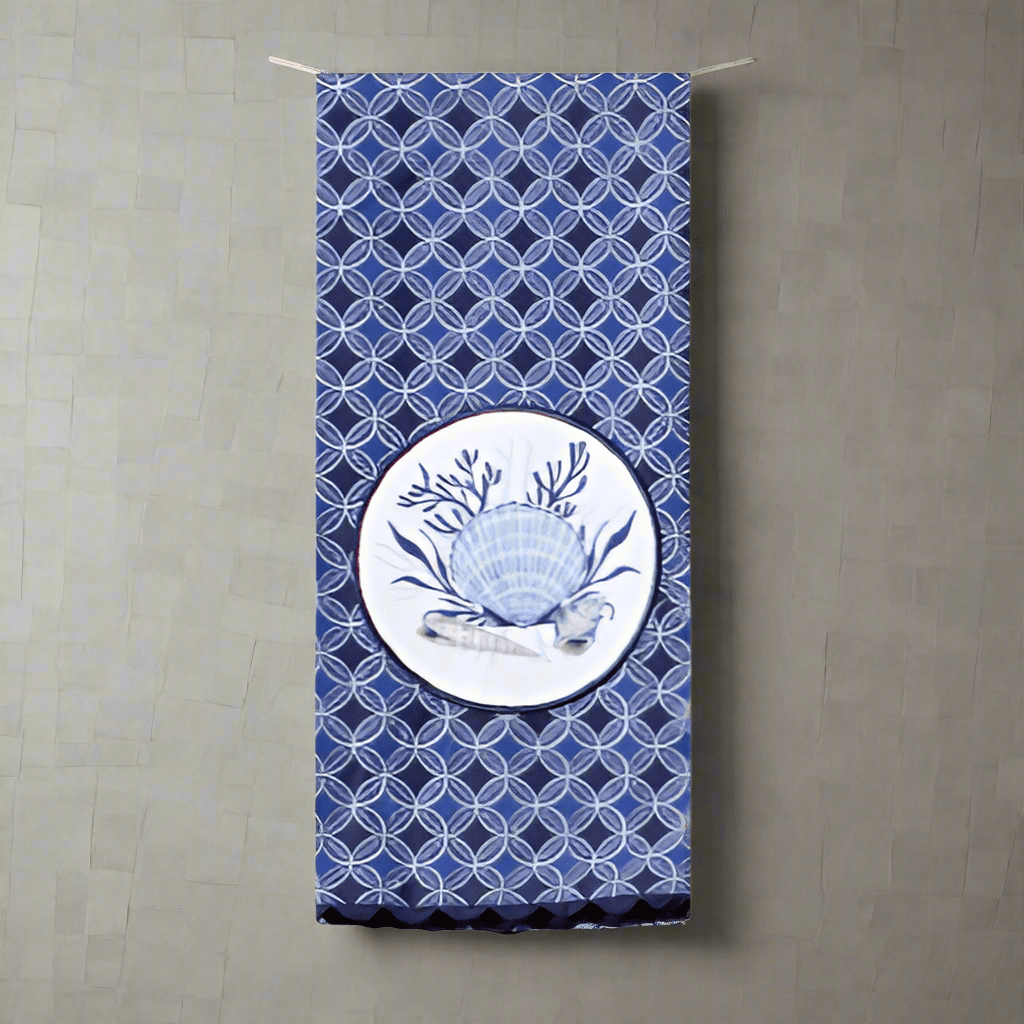 Towel - Tea Towel Blue Shell Coastal