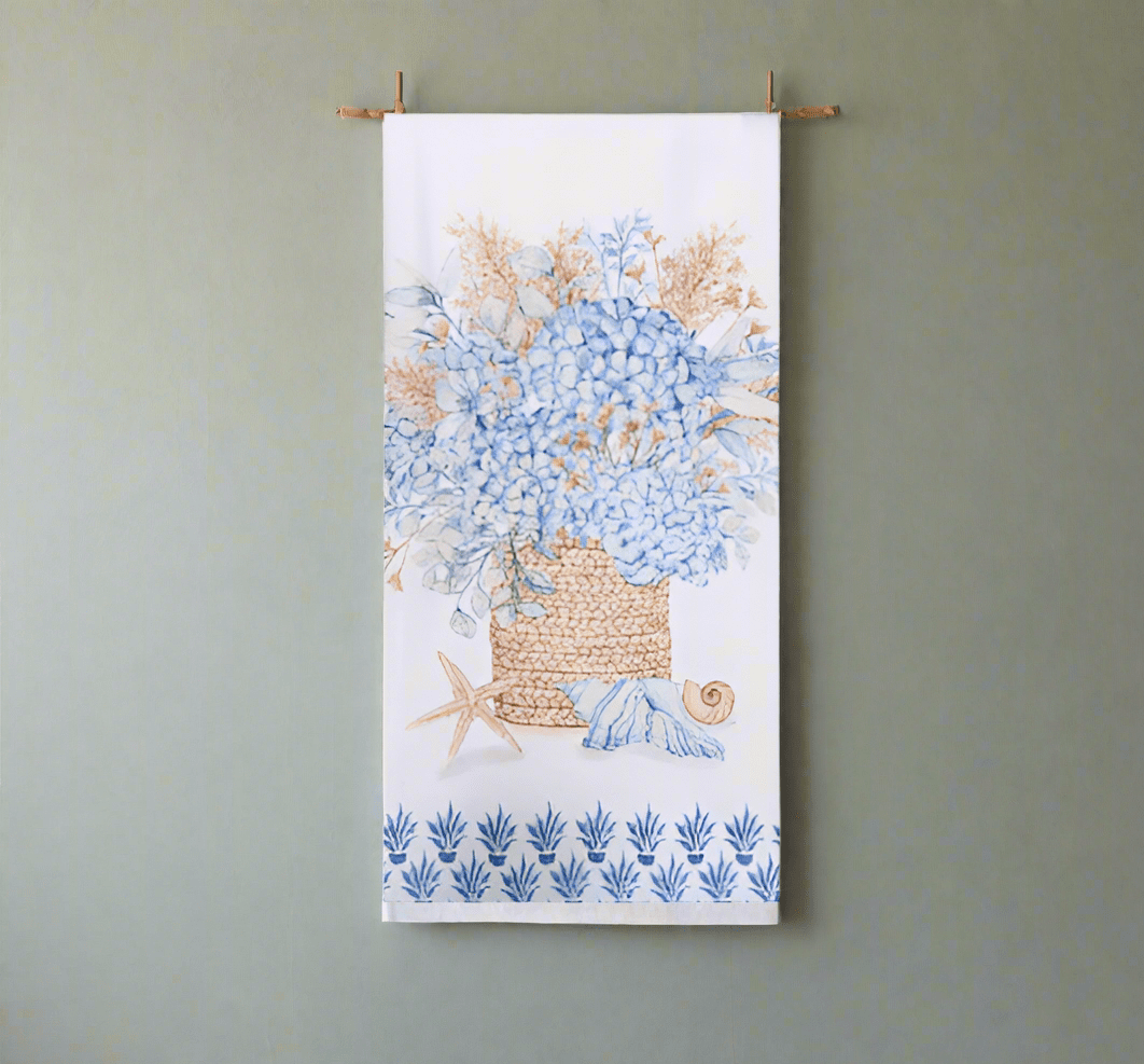 Towel - Terry Beach Vibes Hydrangea Bouquet