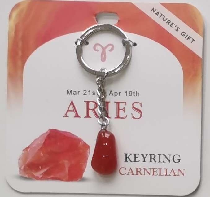 Keychain - Nature's Gift - Zodiac Carnelian - Aries
