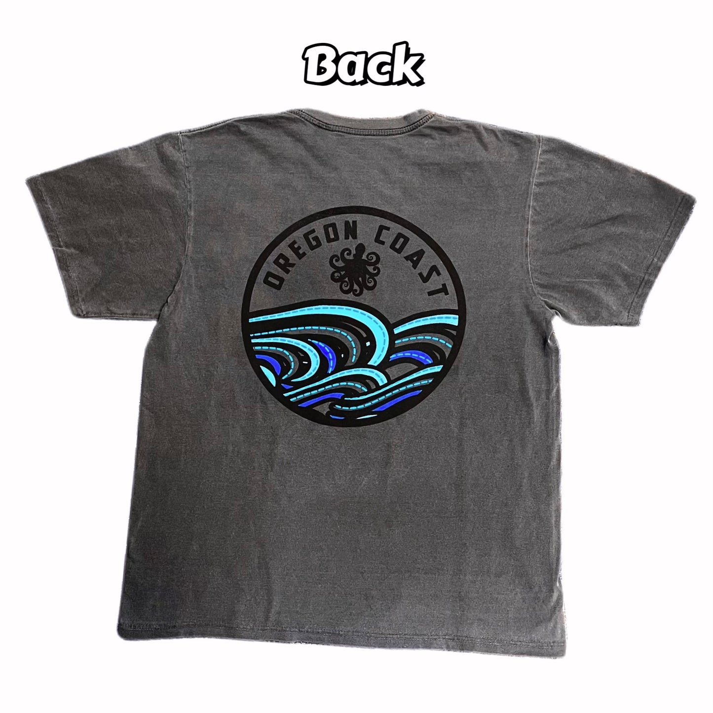 T-Shirt - Unisex Grey Octopus w/Waves
