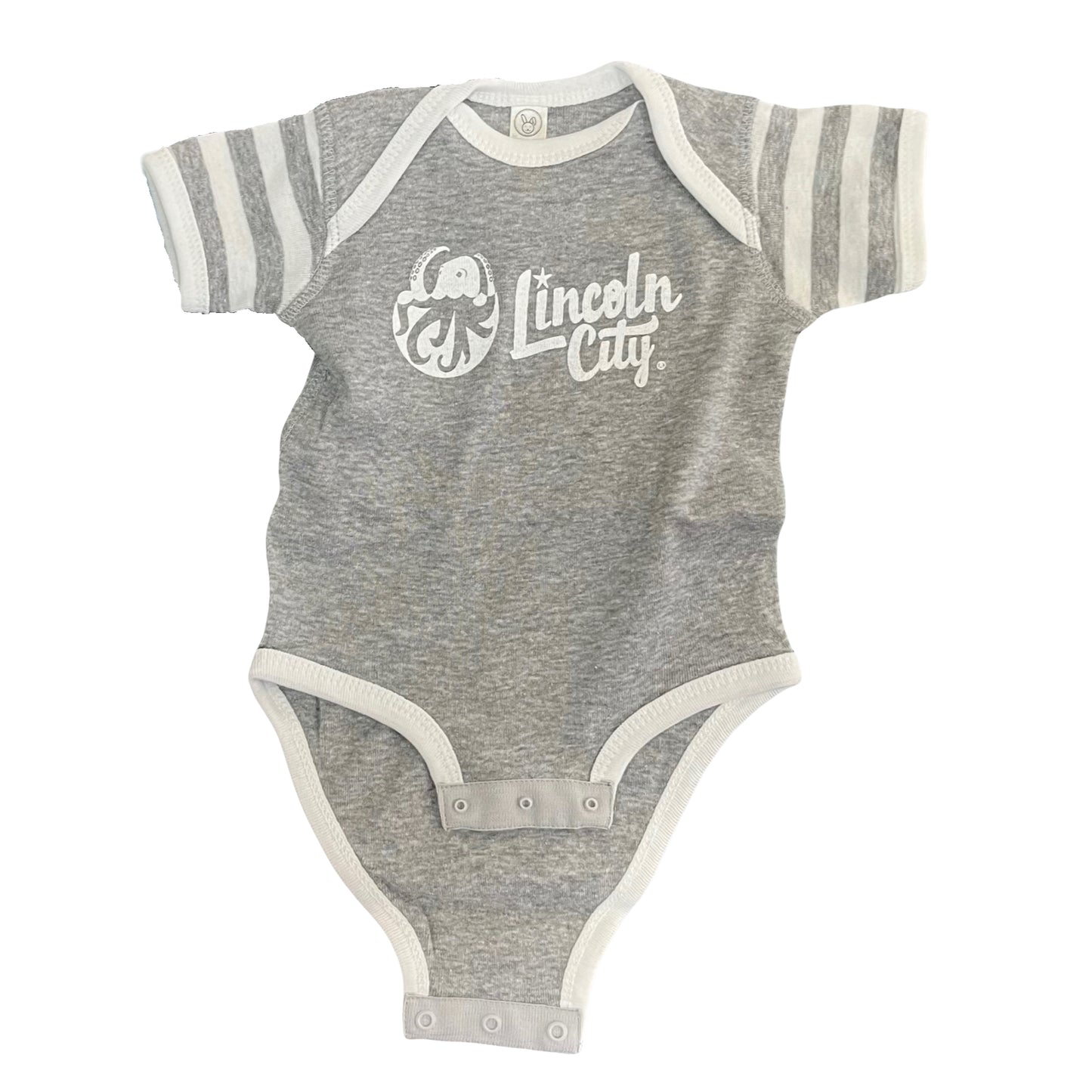 Infant Onesie Lincoln City Logo Grey