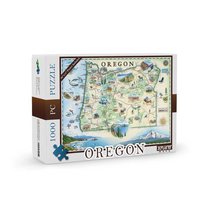 Puzzle - Oregon State Map Cardboard Jigsaw Puzzle 1000pcs