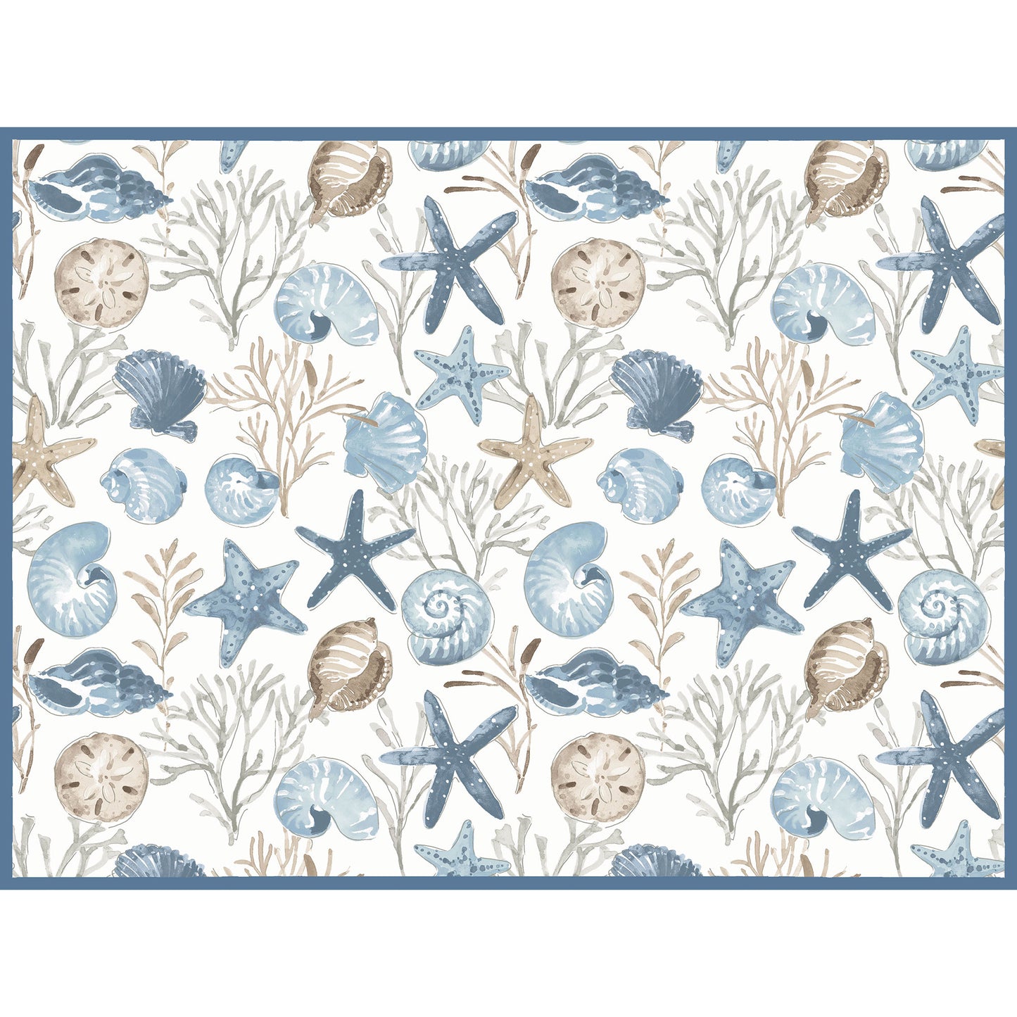 Drying Mat - Blue Escape Shells