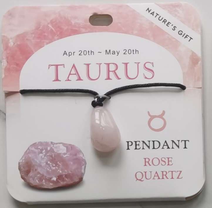 Pendant - Nature's Gift - Zodiac Rose Quartz - Taurus