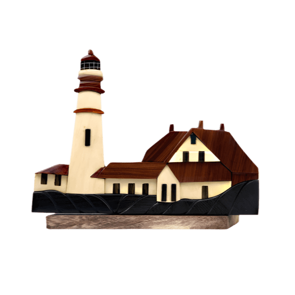 Wooden Table Décor - Portland Head Lighthouse