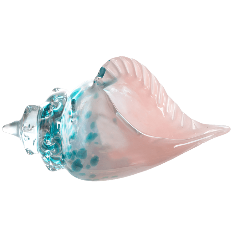 Glass Art - Conch Shell Blue/Pink