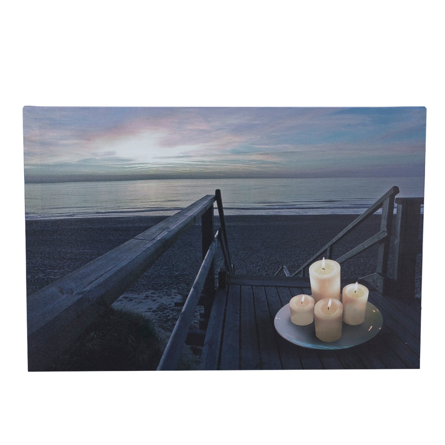 Wall Art - Beach Access Canvas with 4 LED Lights