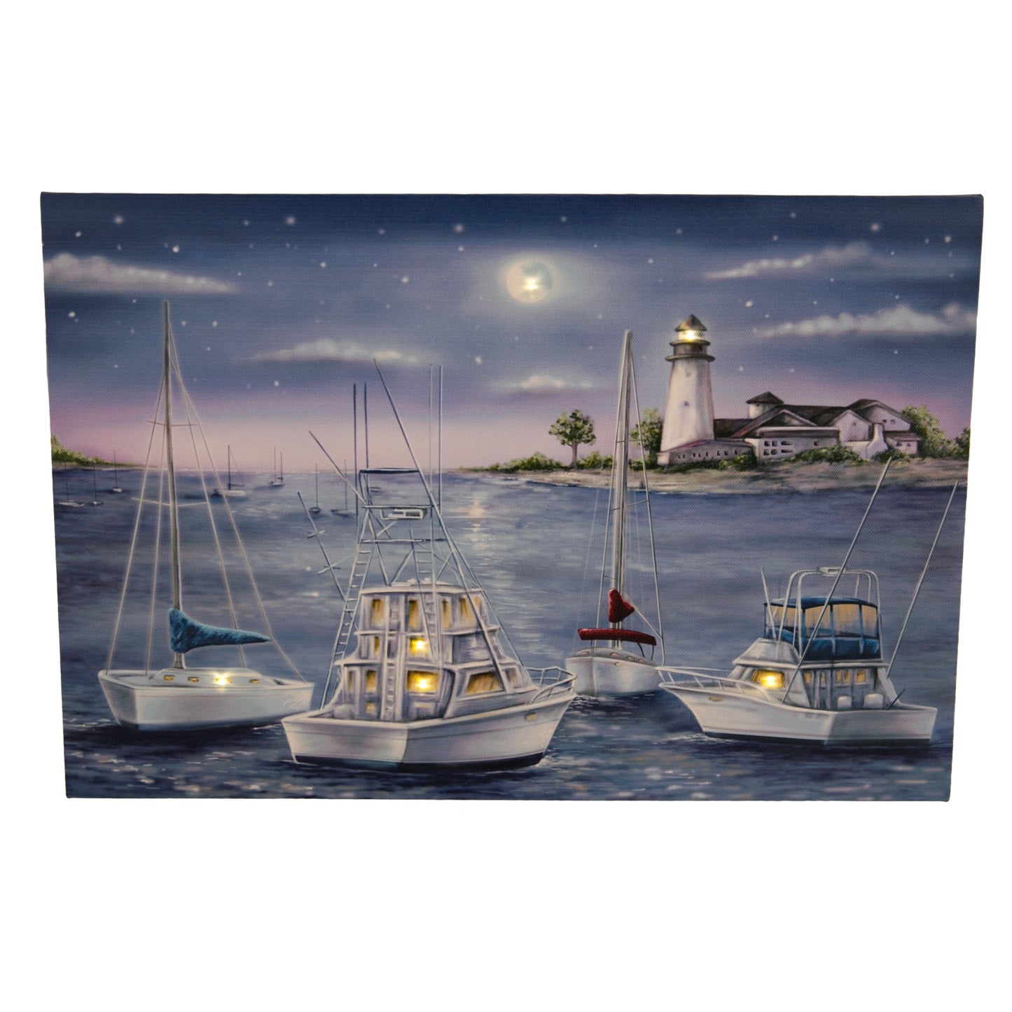 Clearance - Wall Décor - LED Boats & Lighthouse Canvas