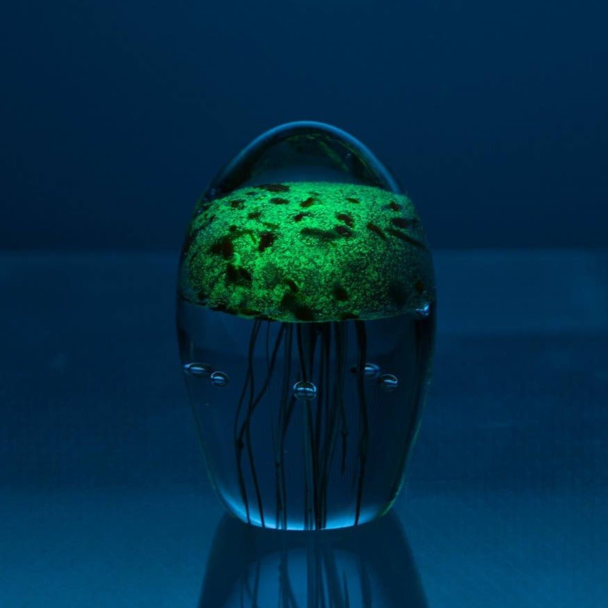 Blue/Orange Glass Jellyfish 3 1/2”