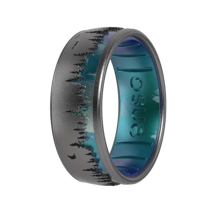 Ring - Silicone Etched Woodland Ring Platinum