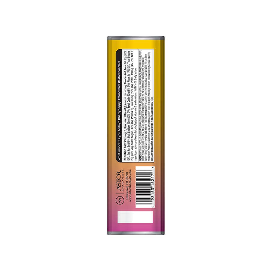 Chololate - Moodibars® BERRY HAPPY Dk Choco Mixed Berry Cream 1.5 oz bar
