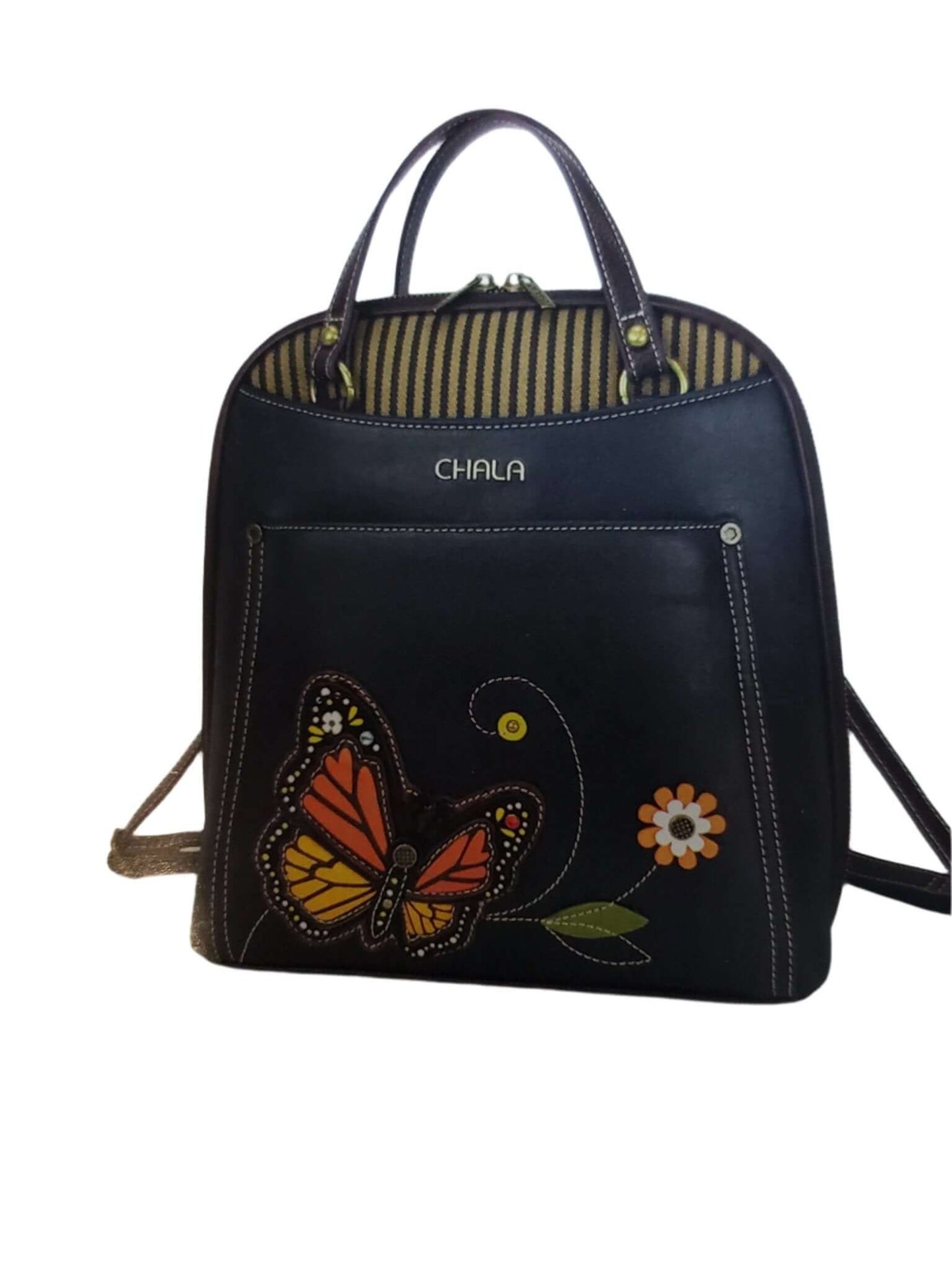 Convertible Backpack Purse Black Butterfly