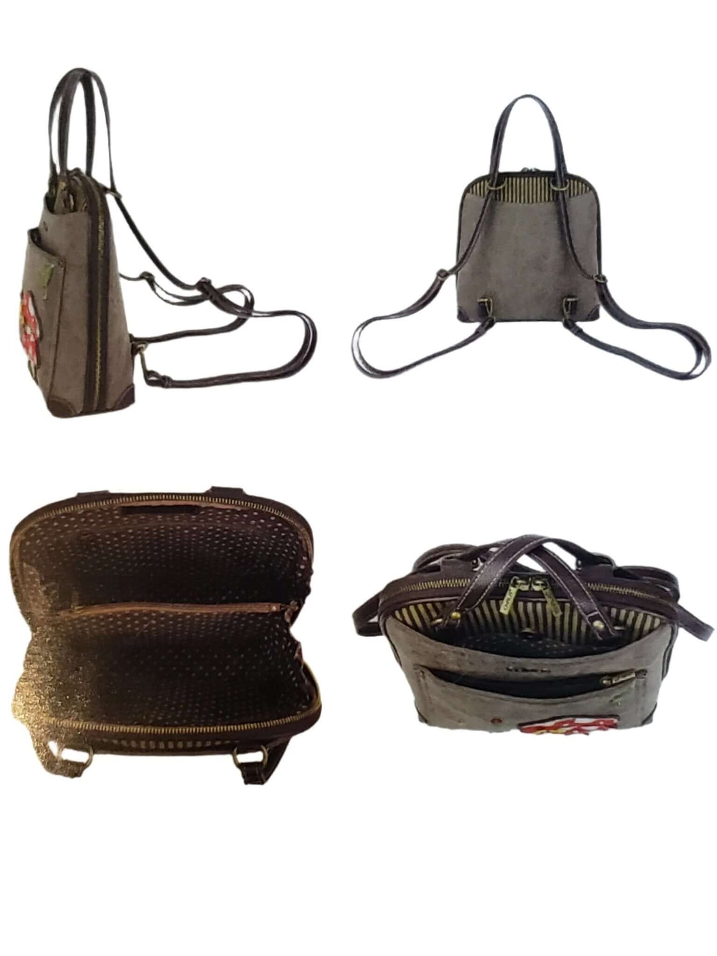 Convertible Backpack Purse Black Butterfly