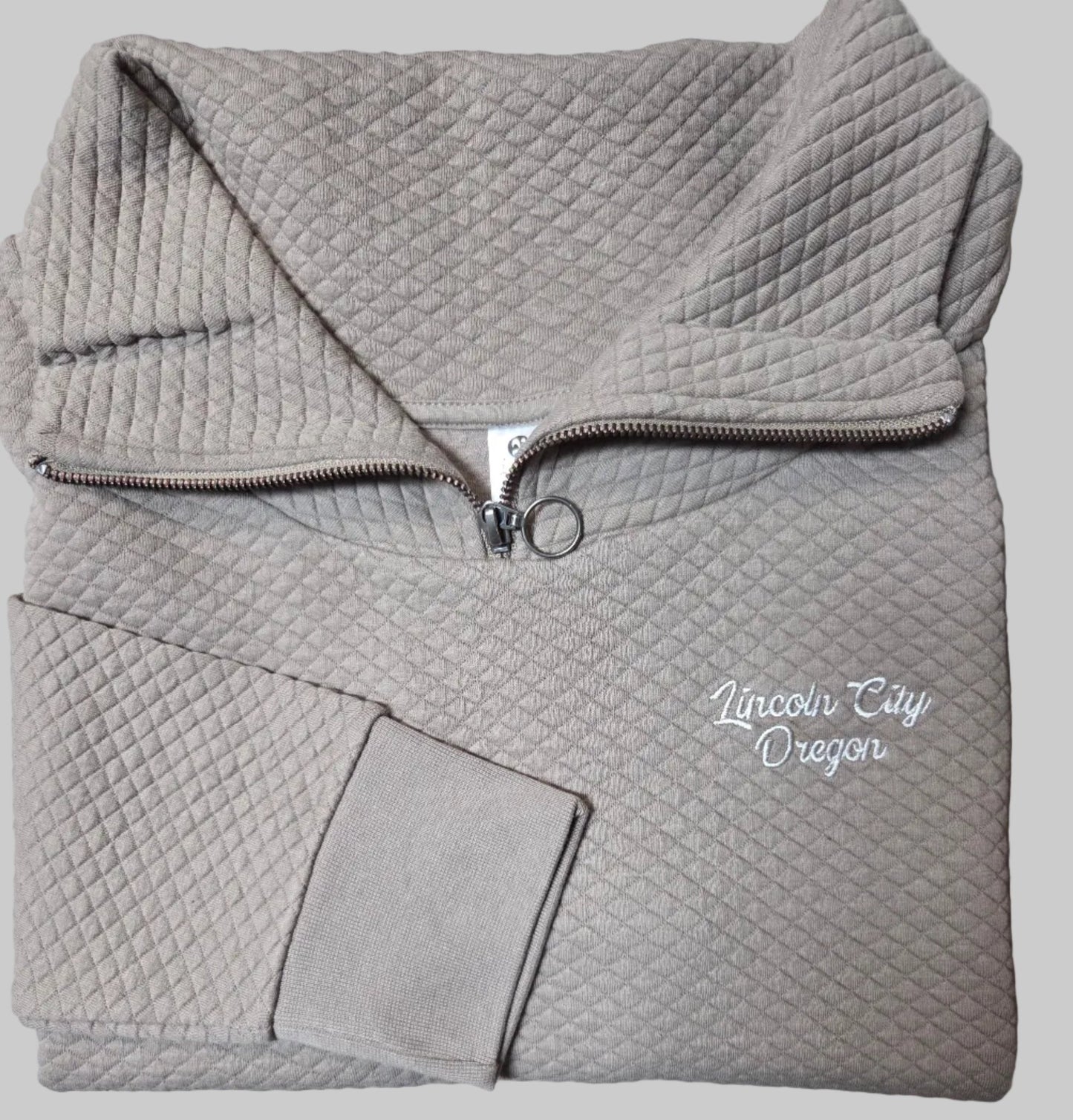 Apparel - Ladies 1/4 Zip - Kiki Quilted Latte