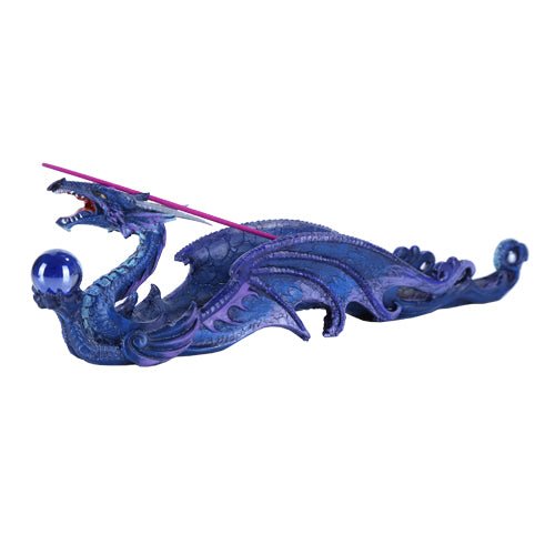 Blue Dragon Holding Orb Incense Burner