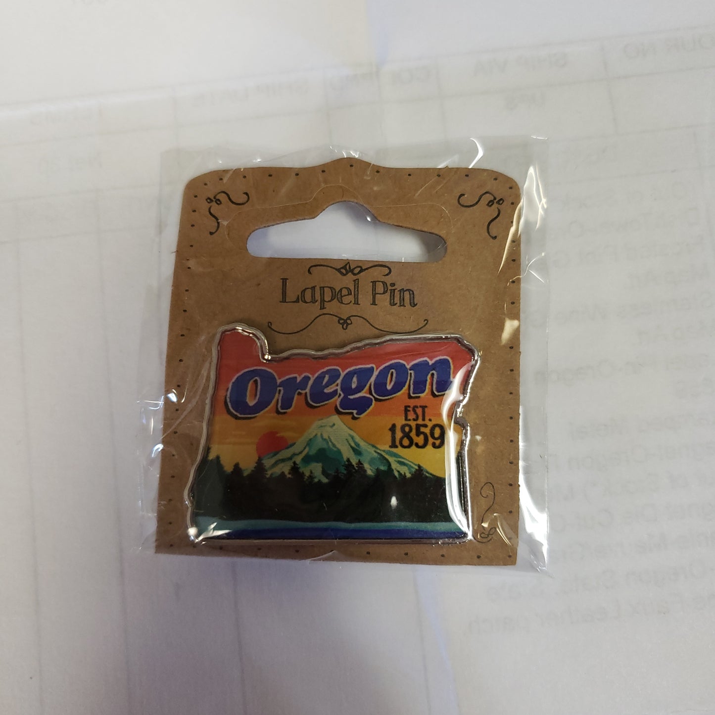 Pin - Oregon Sunset State Shape
