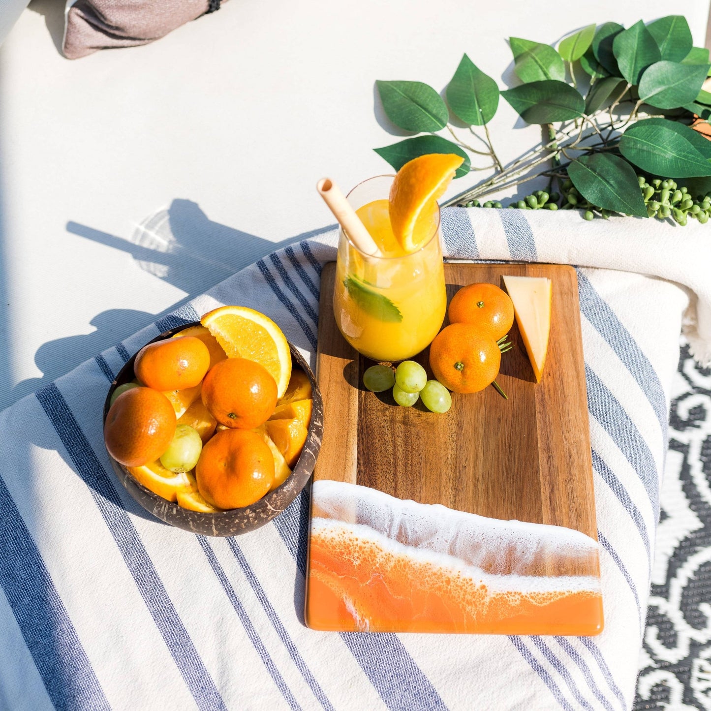 11" x 8" Orange Collection Charcuterie Board
